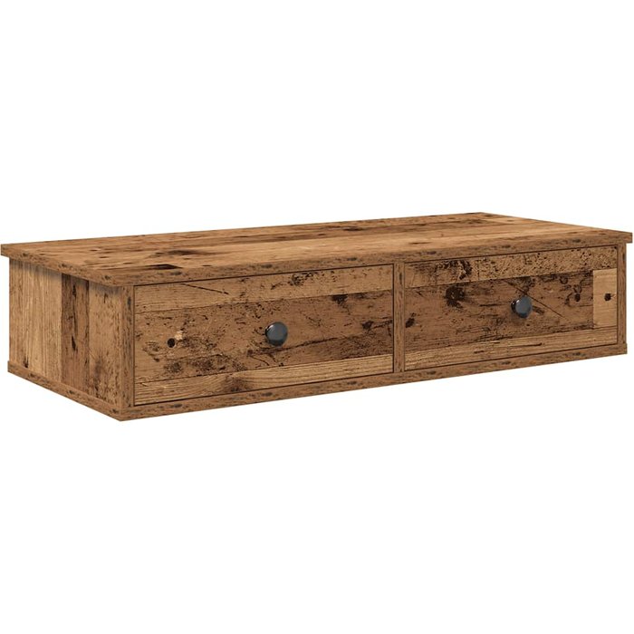 Estantería de pared con cajones en contrachapado antiguo - comfortxl