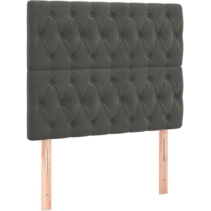 Cabeceros 2 unidades de terciopelo gris oscuro 90x7x78/88 cm - comfortxl