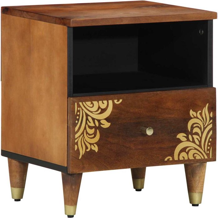 Maison exclusive - armario de noche con cajón marrón miel 40 x 33 x 46 cm