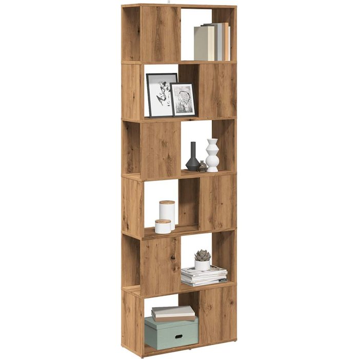 Librería/separador de ambientes artesanal de roble 60x24x186 cm