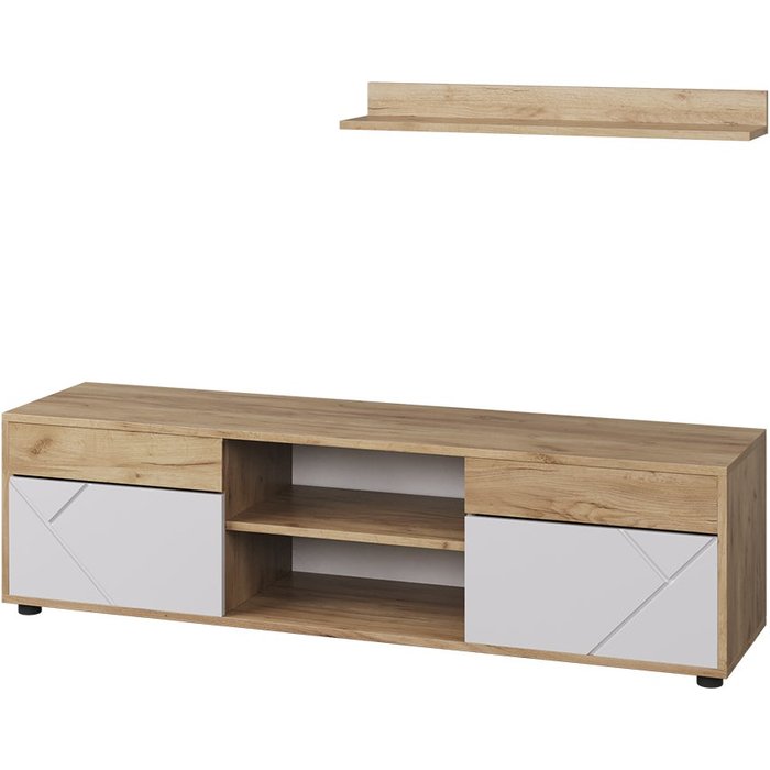 Vicco conjunto de salón berno, oro potencia roble/blanco, 2 partes