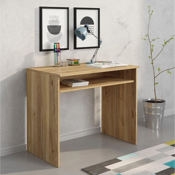 Escritorio new aura tablero extensible natural 75x90x54 cm