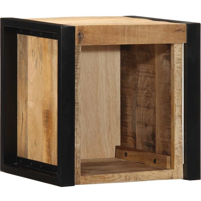 Mesita de noche madera maciza de mango 40x35x40 cm - comfortxl