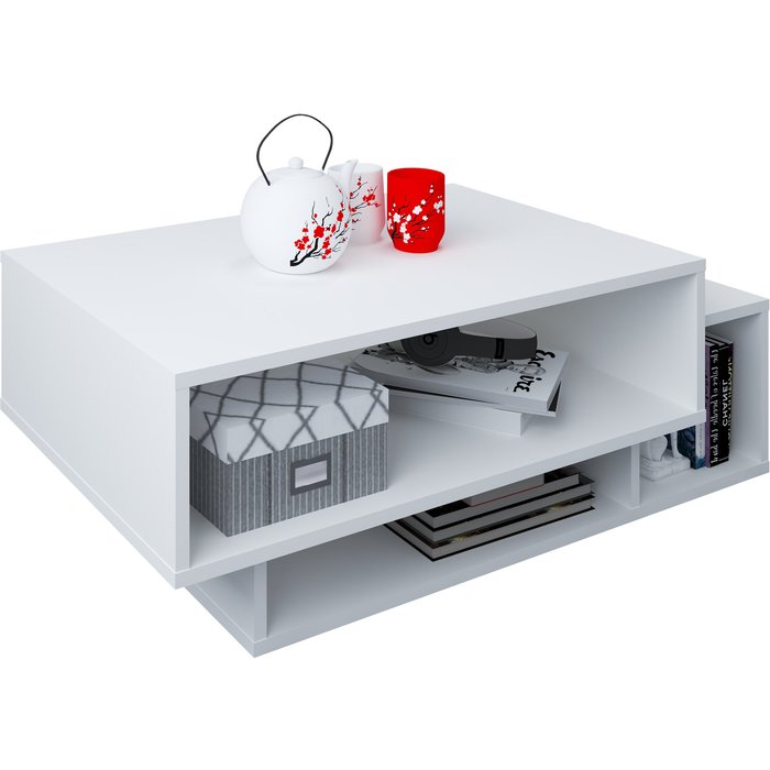 Vcm mesa auxiliar y mesa de centro esila blanco h. 35 x b. 88 x t. 50 cm