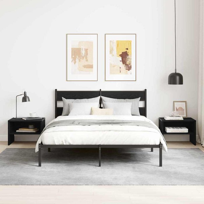 Maison exclusive - armario de noche 2 pcs roble negro 40 x 40 x 30 cm