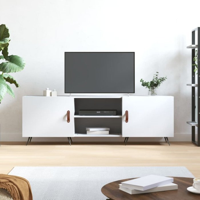 Mueble para tv madera de ingeniería blanco 150x30x50 cm v6736 unico / blanco