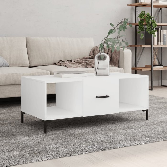 Mesa de centro madera contrachapada blanco 102x50x40 cm vidaxl