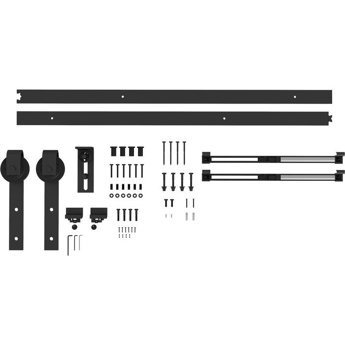 Herraje para puerta homcom acero al carbono negro 200x0.5x4 cm