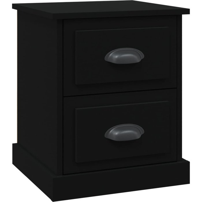 Mesita de noche negra 39x39x47,5 cm de madera contrachapada