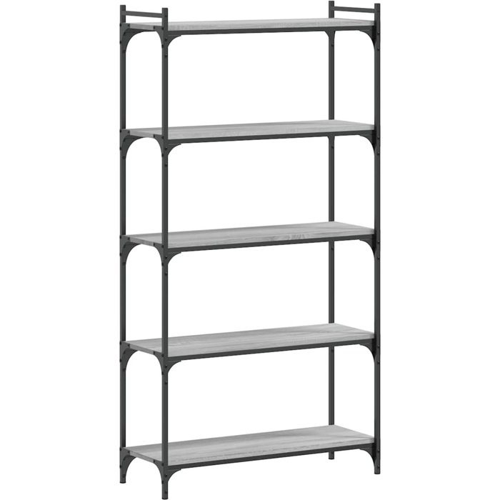 Librería 5 estantes madera ingeniería gris sonoma 80x30x154 cm – comfortxl