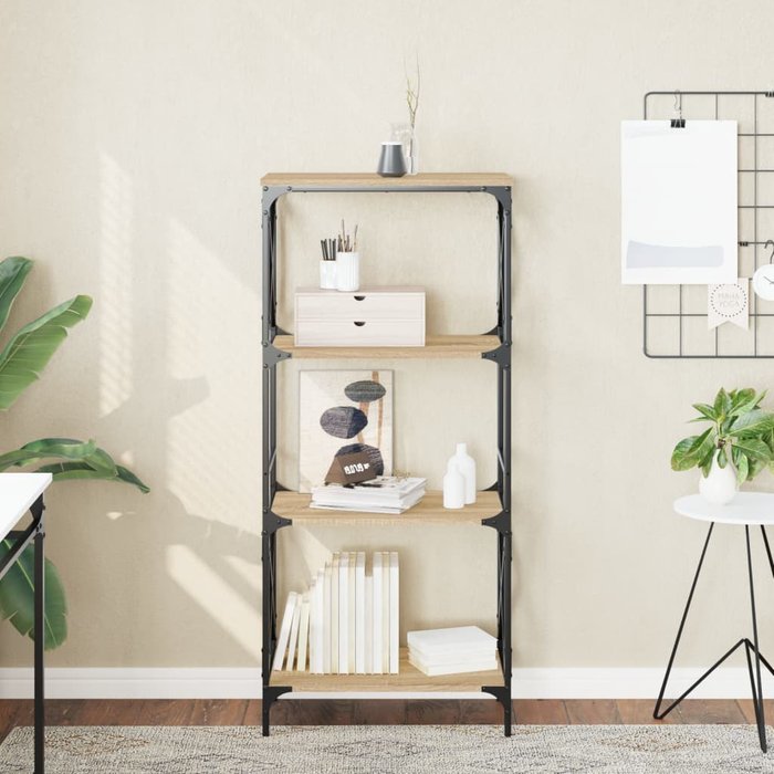 Vidaxl librería 4 estantes madera ingeniería roble sonoma 59x35x132 cm