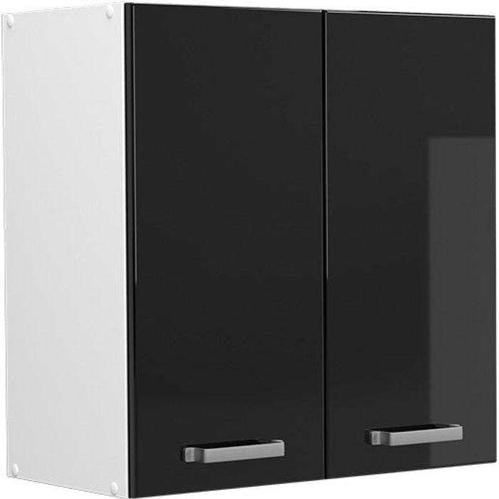 Vicco mueble alto universal r-line, negro brillo intenso, 60 cm con puertas