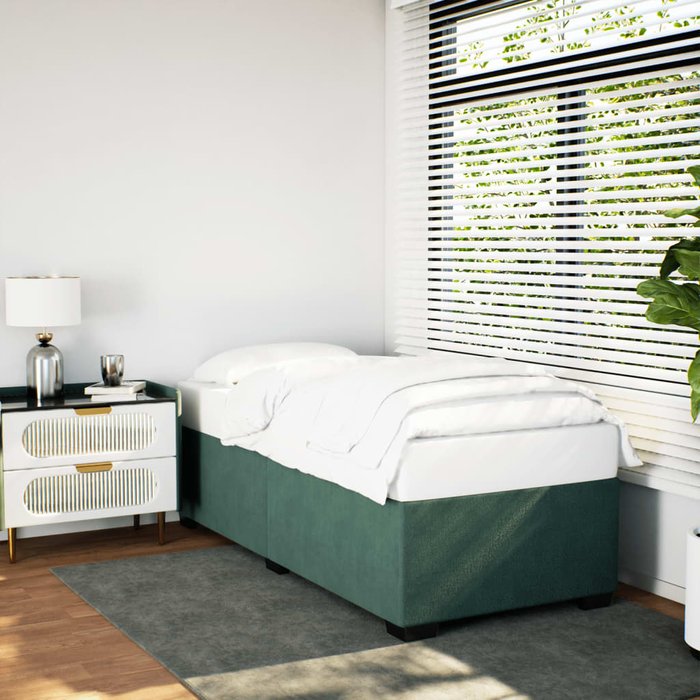 Estructura de cama sin colchón terciopelo verde oscuro 80x200cm vidaxl