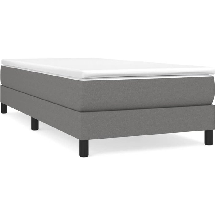 Estructura de cama sin colchón tela gris oscuro 90x190 cm — comfortxl