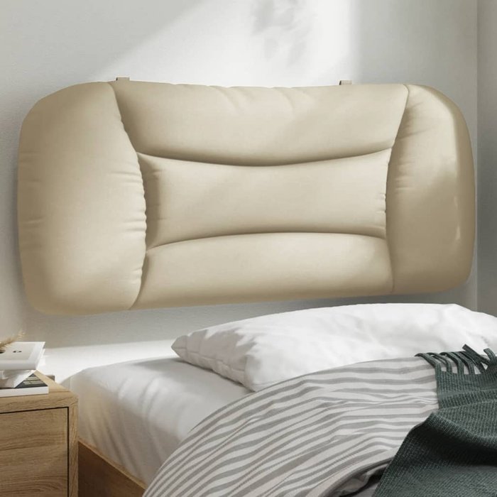 Cabecero de cama acolchado hvar tela crema 90 cm