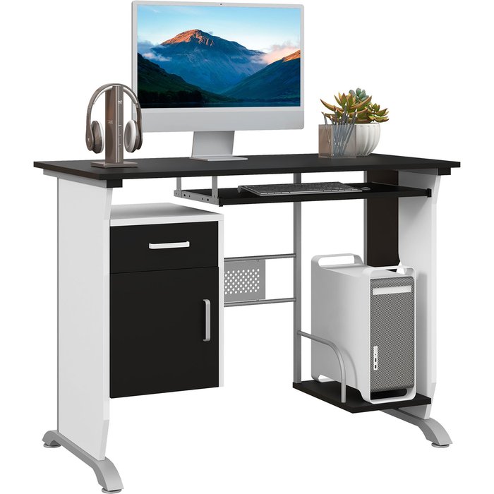 Mesa de ordenador pc despacho escritorio 100x52x75cm oficina mobiliario madera