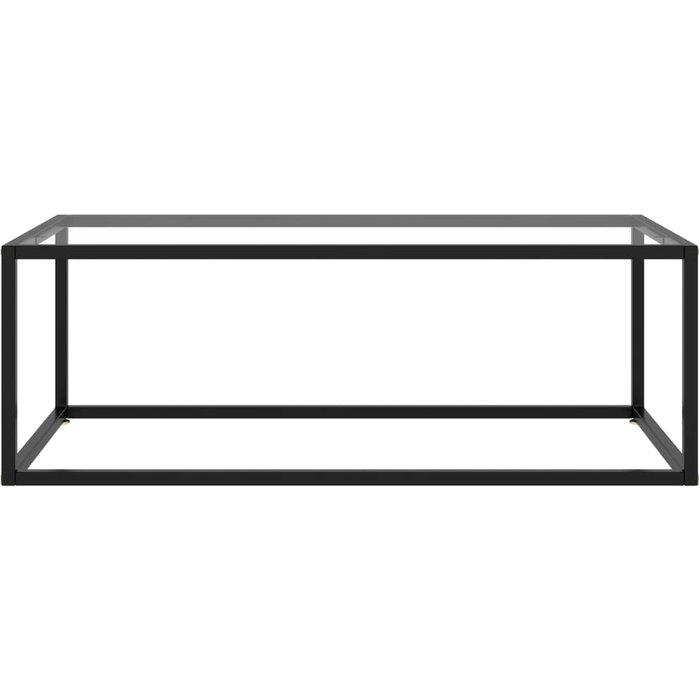 Mesa de centro negra con vidrio templado 100x50x35 cm - comfortxl