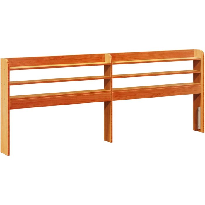 Cabecero de cama con estantes madera maciza pino marrón 180 cm - comfortxl