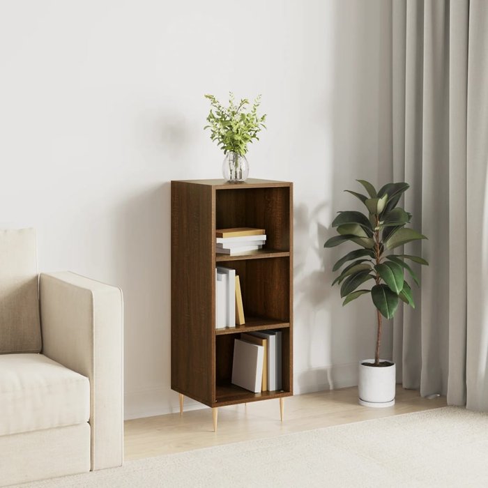 Aparador de madera de ingeniería marrón roble 34,5x32,5x90 cm - comfortxl