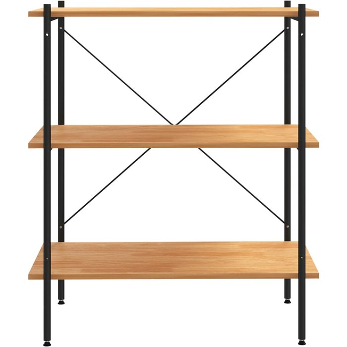 Estantería de 3 niveles negro y roble 80x40x92 cm – comfortxl