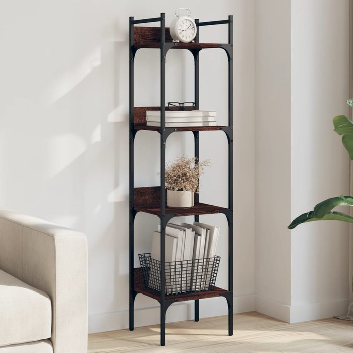 Librería de roble de 4 niveles, 35x30x138,5 cm, madera de ingeniería. - pangivo