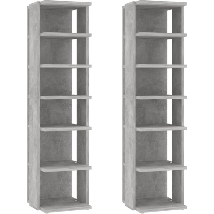 Zapatero de 2 piezas, gris hormigón, 27,5x27x102 cm - comfortxl