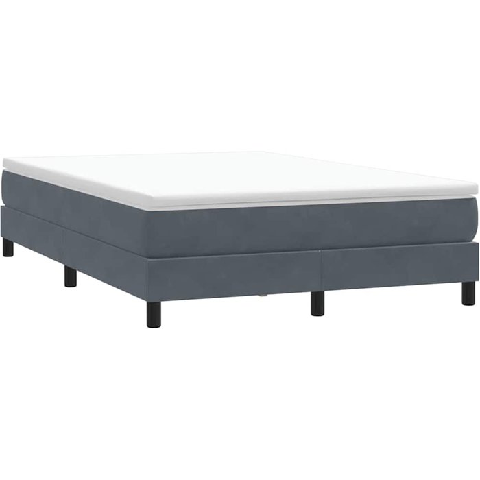 Maison exclusive - cama box spring sin colchón terciopelo gris oscuro 160x210 cm
