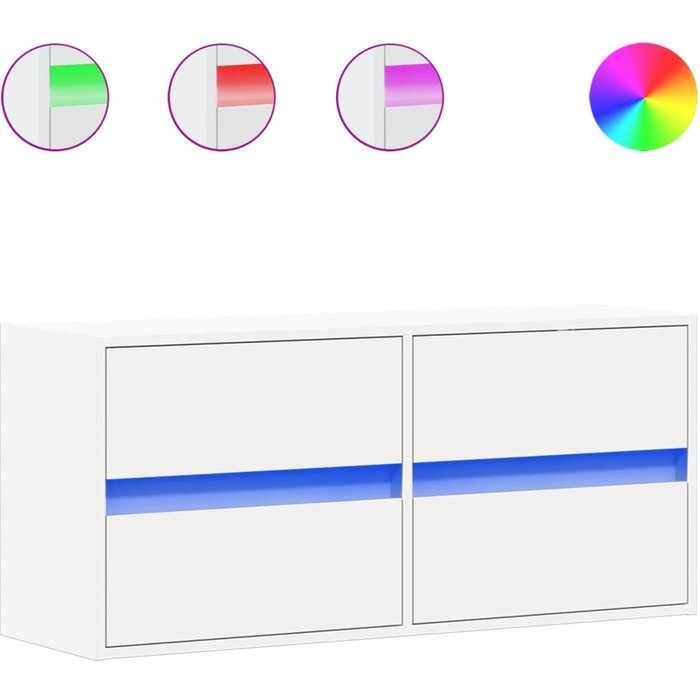 Mueble de tv de pared con iluminación led blanca 100x31x45 cm - comfortxl
