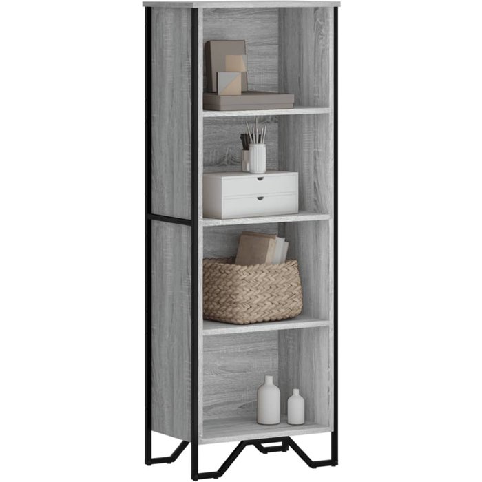 Librería sonoma gris de 50x31x137,5 cm, madera de ingeniería. - pangivo