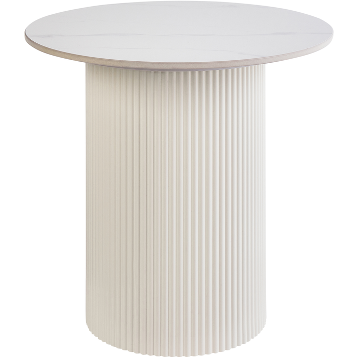 Beliani mesa auxiliar leona cerámica beige claro