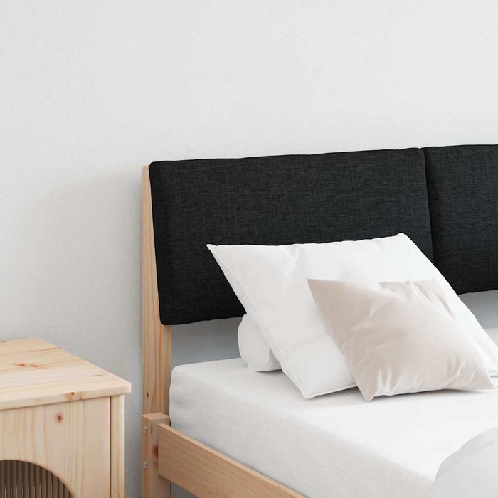 Maison exclusive - cabecero tapizado negro 120 cm madera de pino macizo