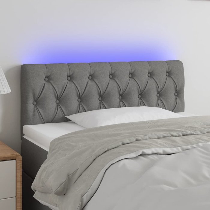 Cabecero led gris oscuro 100x7x78/88 cm tela