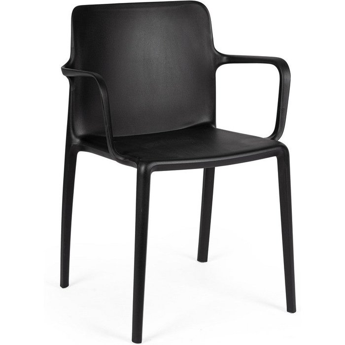 Silla de comedor de acero negro y polipropileno