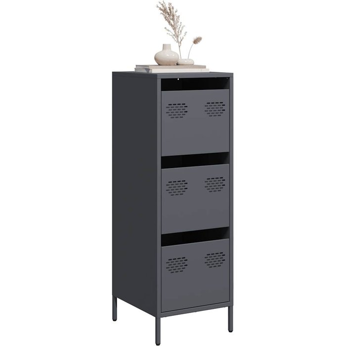 Maison exclusive - aparador de acero gris antracita 39x35x103,5 cm