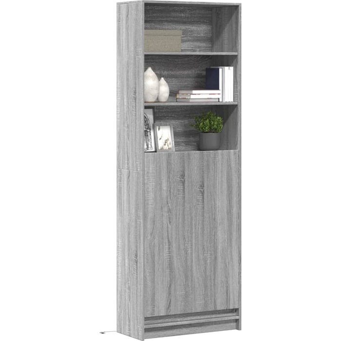 Vidaxl aparador con led madera ingeniería gris sonoma 69x32,5x200 cm