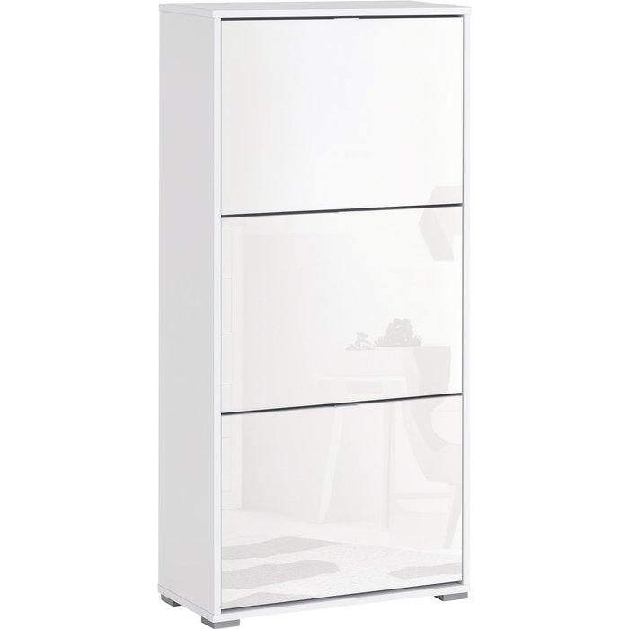 Zapatero vertical blanco 6 estantes 60x26x124cm mueble zapatos pasillo entrada