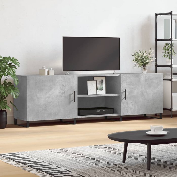 Mueble de tv madera de ingeniería gris hormigón 150x30x50 cm vidaxl