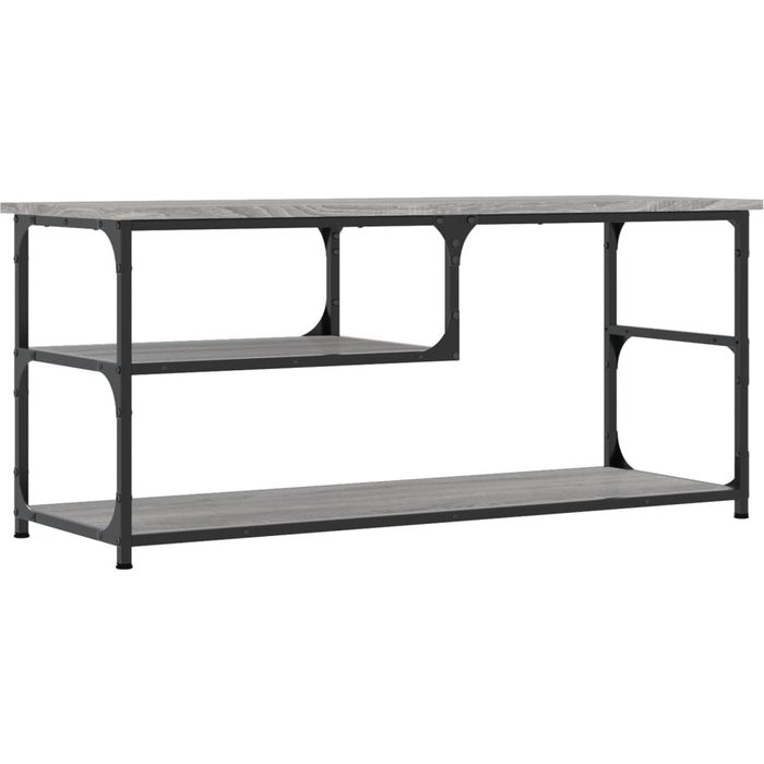 Mueble tv sonoma gris 103x38x46,5 cm madera contrachapada y acero