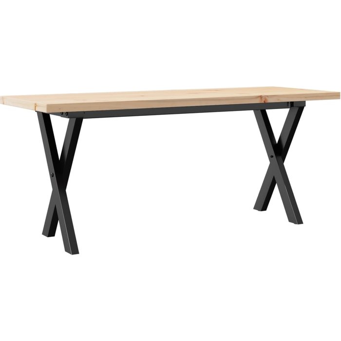 Mesa de centro marco x madera maciza pino y acero 110x40x45,5cm - comfortxl