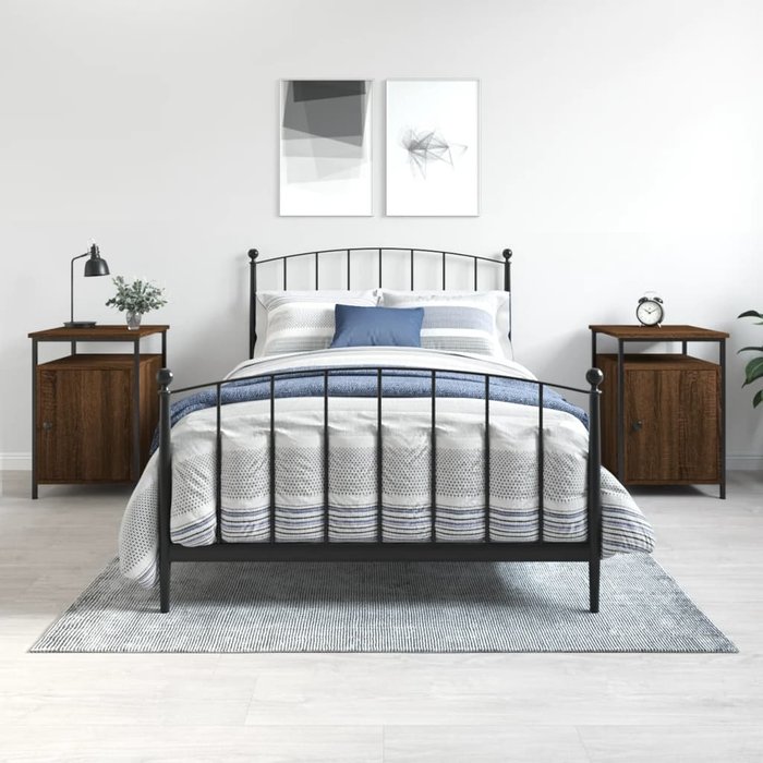 Maison exclusive - mesitas de noche 2 uds contrachapada roble marrón 40x42x60 cm