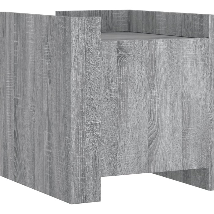 Mesita de noche madera de ingeniería gris sonoma 45x50x50 cm - comfortxl
