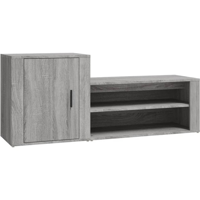 Zapatero sonoma de contrachapado gris 130x35x54 cm - comfortxl