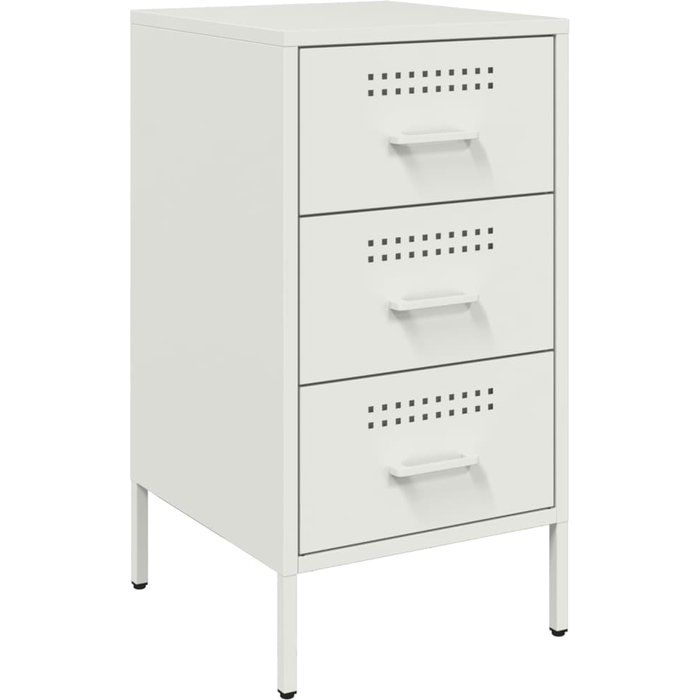 Mesita de noche,mesilla de noche acero blanco 36x39x68 cm cfw245444