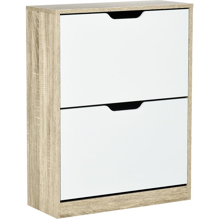Zapatero 2 puertas capacidad 8 pares blanco natural 62,5x26x81cm