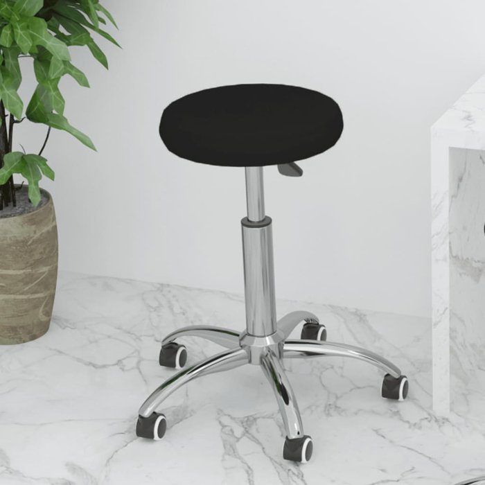 Silla de oficina giratoria de piel sintética negra