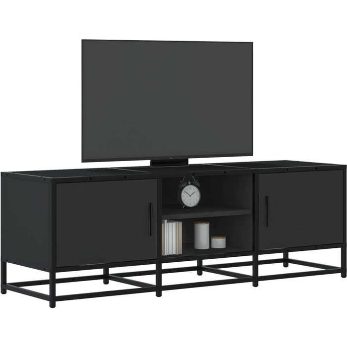Mueble de tv madera de ingeniería y metal negro 120x35x41 cm vidaxl