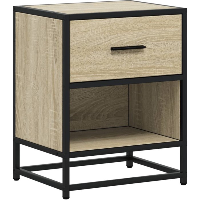 Mesita de noche de madera de ingeniería de roble sonoma 40x31x50 cm - comfortxl