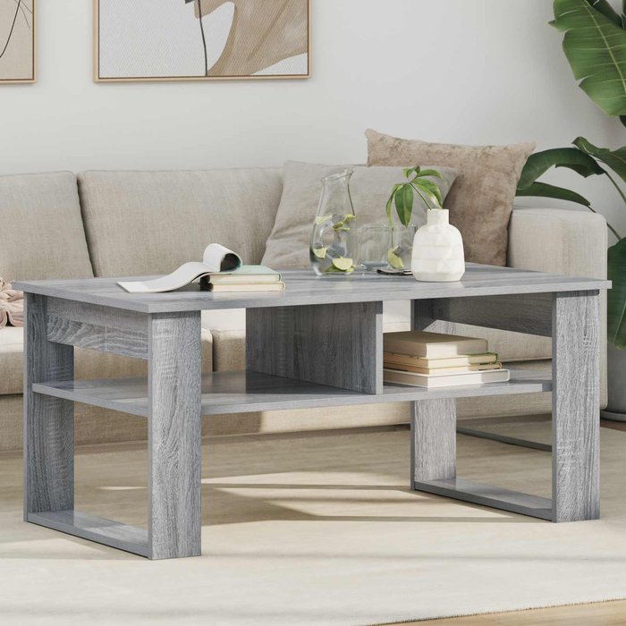 Mesa de centro sonoma grey, 96 x 54 x 44 cm, madera de ingeniería.