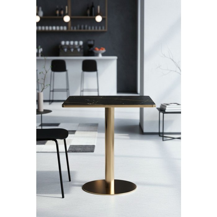 Regalos miguel - mesas bar - mesa firro cuadrada 70cm golden - negro
