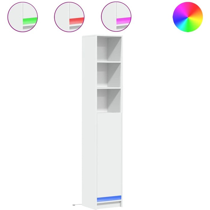 Aparador con luz led madera de ingeniería blanco 36x32,5x200 cm - comfortxl